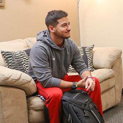 a student sits during a counseling session